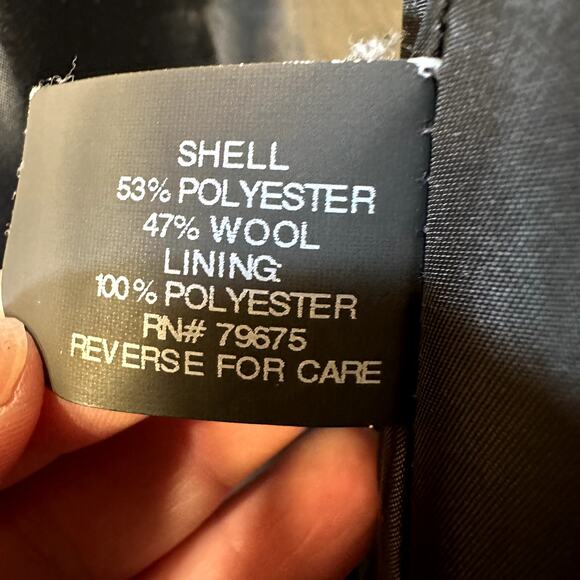 Anne Klein Wool Hooded Coat Womens M Winter Overcoat Warm Cozy Minimalist Office - Picture 12 of 13